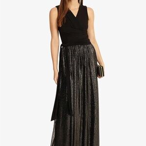 Black & silver floor length gown